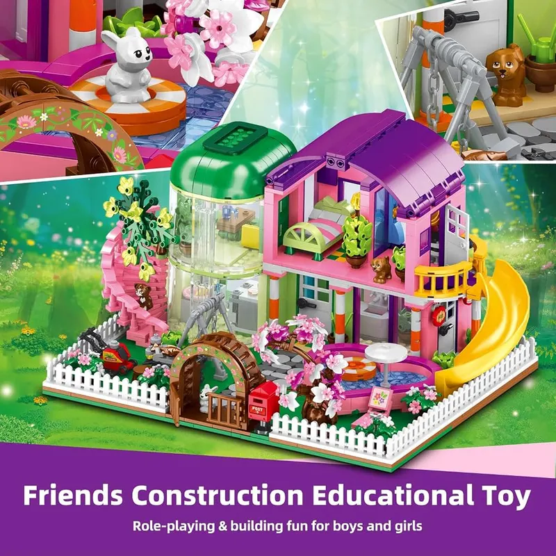IKKOSYA Girls House Building Set – Girls House Building Set – 1269 Pcs Dream