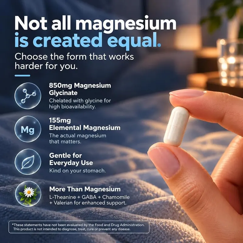 iMATCHME Magnesium Glycinate 850mg – Formula made without melatonin