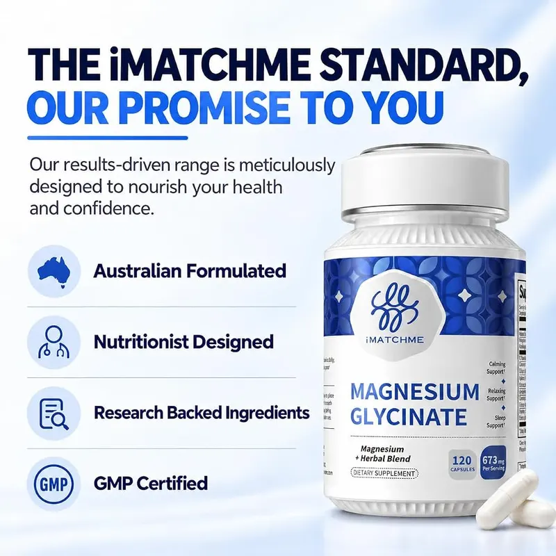 iMATCHME Magnesium Glycinate 850mg – 120 capsules per bottle