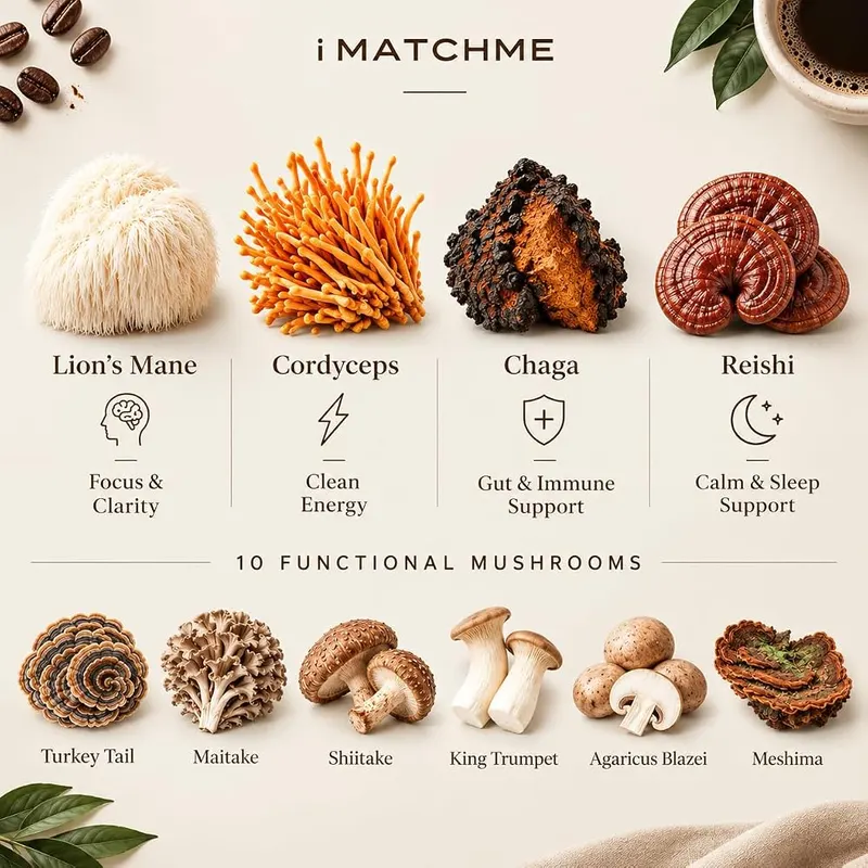 iMATCHME Mushroom Coffee – Ten functional mushroom blend
