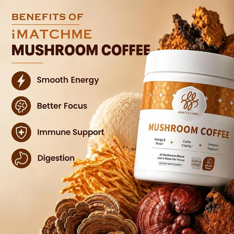 iMATCHME Mushroom Coffee – Premium Arabica in a medium roast