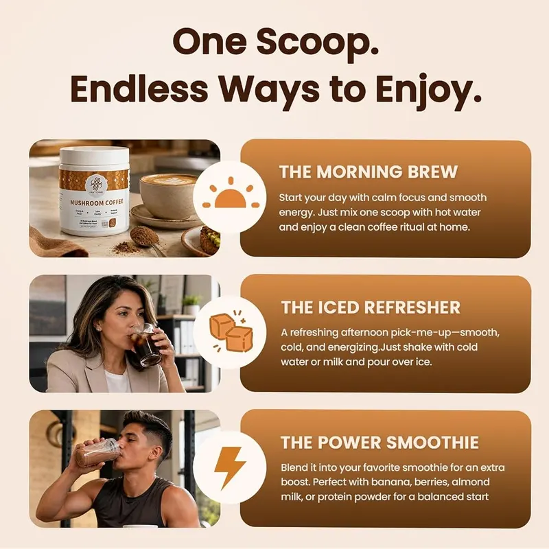 iMATCHME Mushroom Coffee – Non-GMO with no artificial fillers
