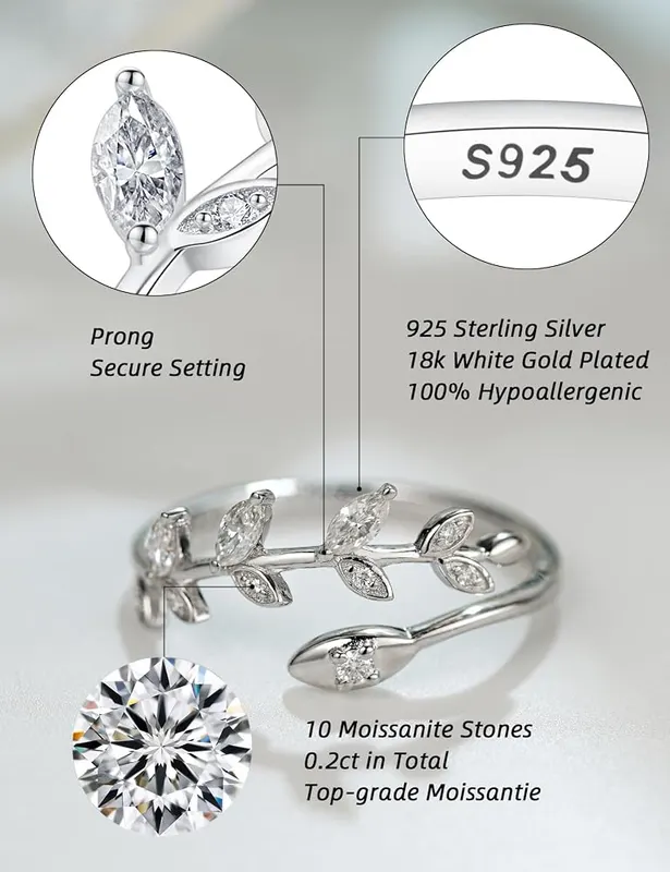 IMOLOVE Moissanite Wedding Bands – Genuine moissanite stones with brilliant diamond-like sparkle