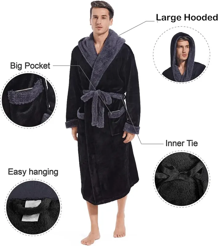 Inner Wish Mens Hooded Robe – Distinctive and Stylish Design