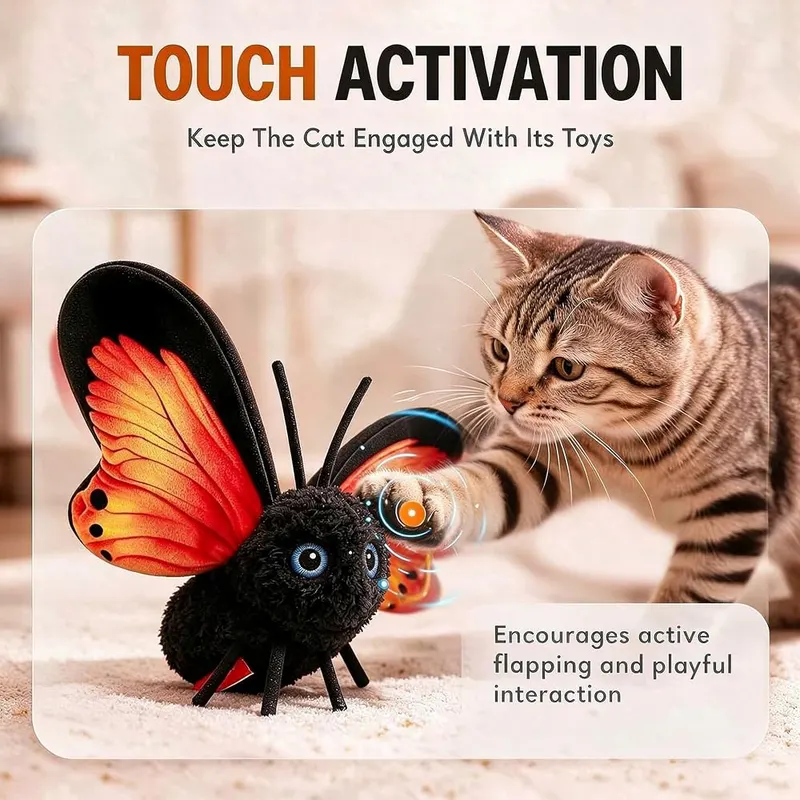 Interactive Flapping Butterfly Bird Cat Toys – Smart-style interactive play