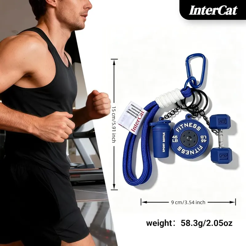 InterCat Fitness Keychains Set – Sturdy InterCat Metal Clasp for Secure AttachmentEquipped