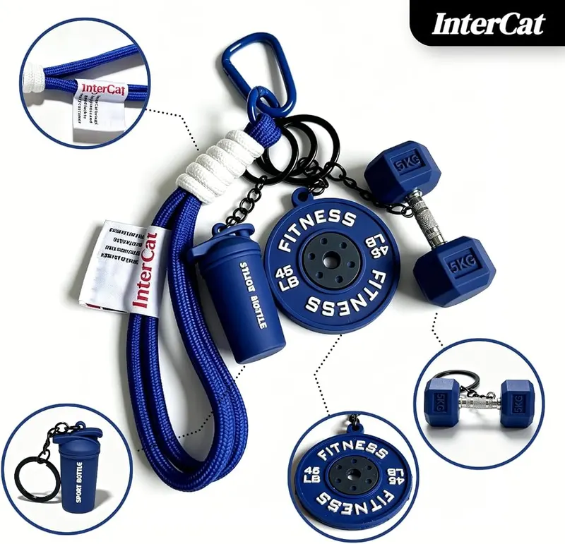 InterCat Fitness Keychains Set – InterCat Durable Nylon Lanyard for Extra ConvenienceIncluded