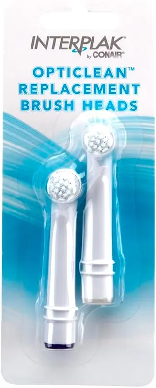 Interplak by Conair OptiClean Replacement Power Plaque – Two Replacement Brush Heads