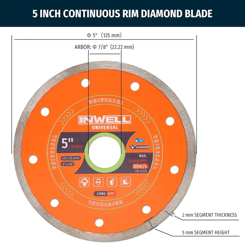 INWELL 5 Inch Diamond Blade Wet Cutting – Precision Wet Cutting Performance