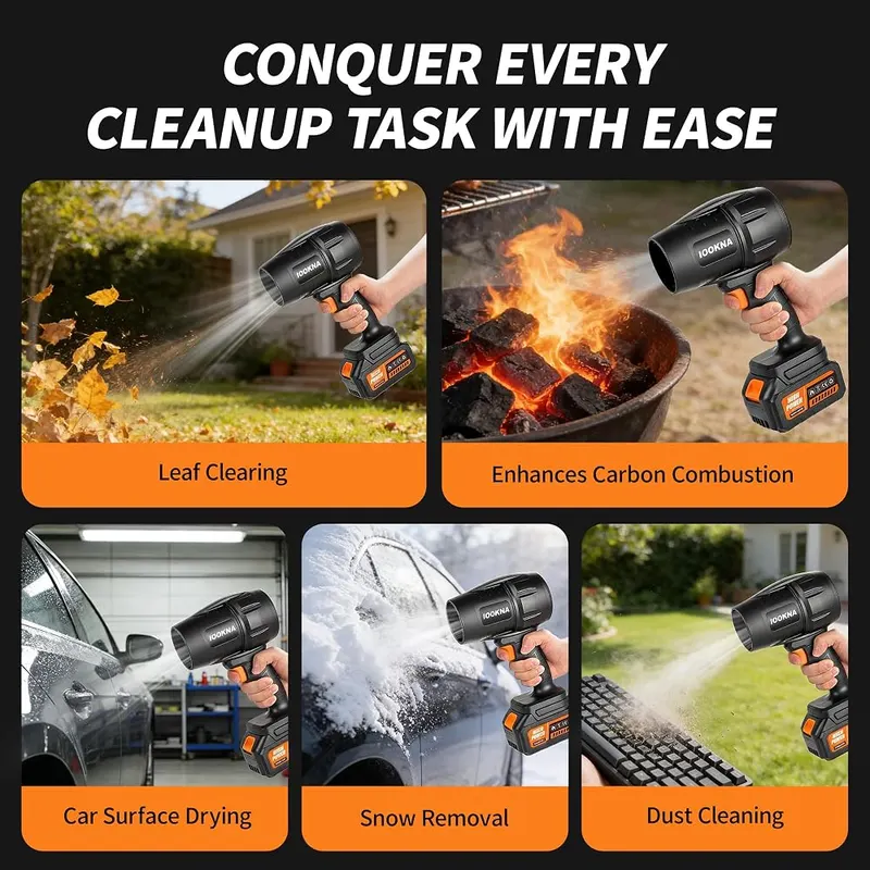 IOOKNA Cordless Leaf Blower – Stepless trigger speed control