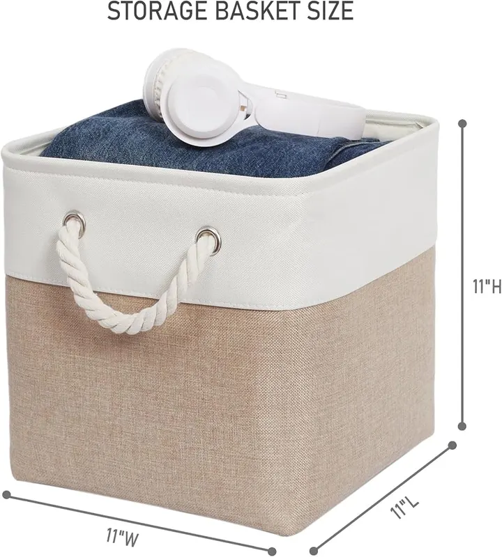 ISEMINGLA 11 Inch 6 Pack Cube Storage – Thickened EVA with linen exterior