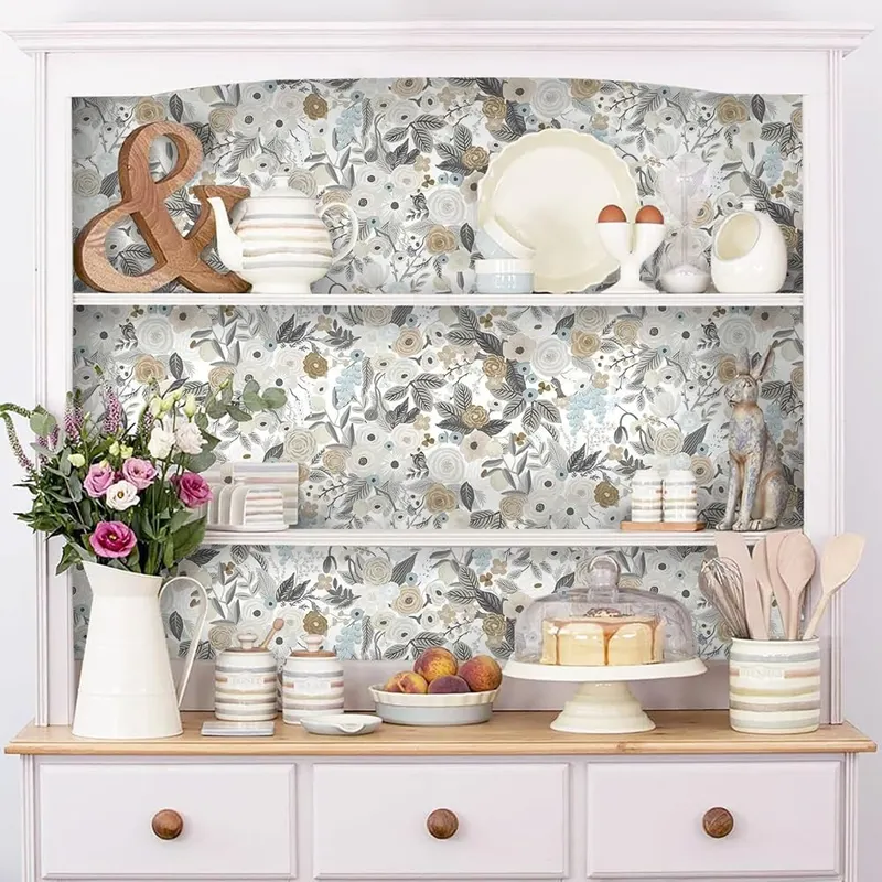 Ismoon Floral Peel and Stick Wallpaper Gray – Feature