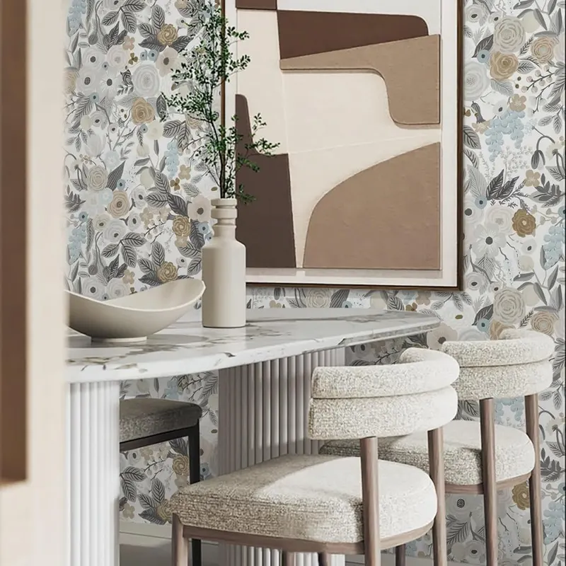 Ismoon Floral Peel and Stick Wallpaper Gray – Size
