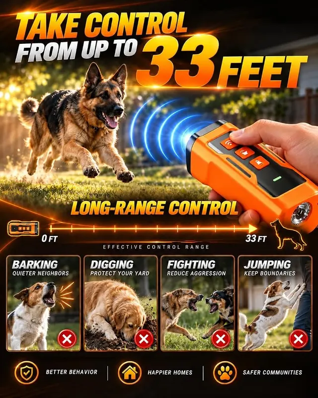 IZNiK Dog Bark Deterrent Device – Up to 33 foot range