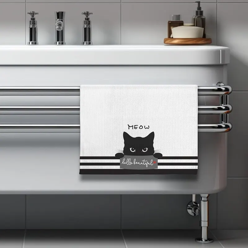 Iznomo Cat Kitchen Towels – Rich Pattern Content