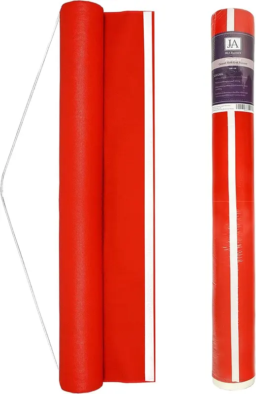 J&A Homes Red Aisle Runner in Red (3x50 Ft)
