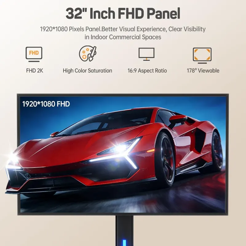 JASZDOT 32 Inch Digital Signage Display – convenient smartphone app control options