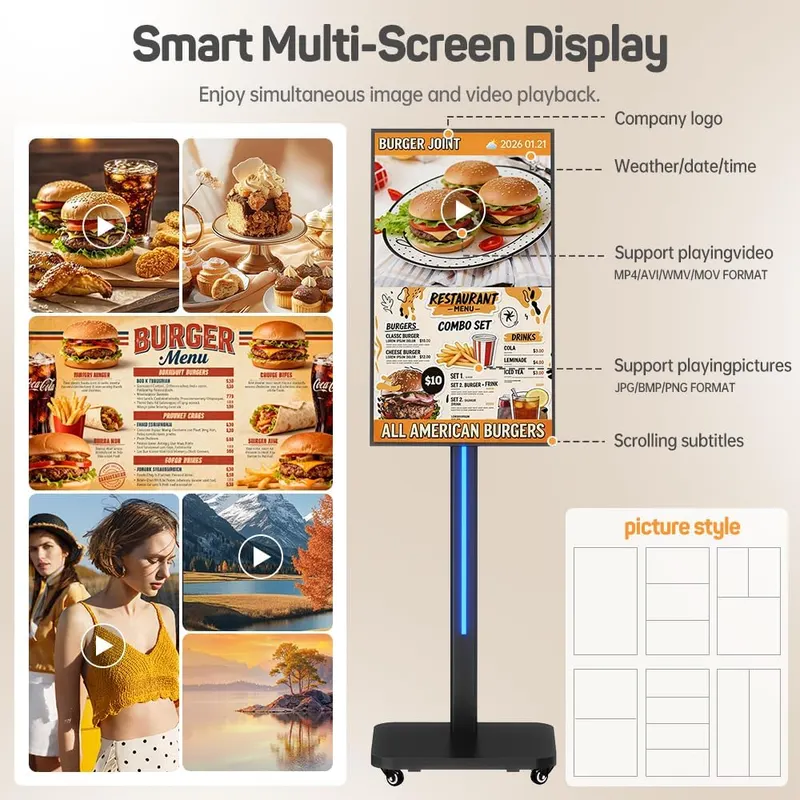 JASZDOT 32 Inch Digital Signage Display – flexible hdmi and usb connectivity