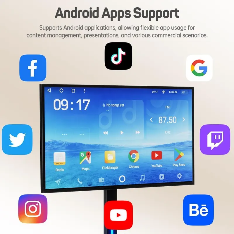 JASZDOT 32 Inch Digital Signage Display – smart split screen content playback
