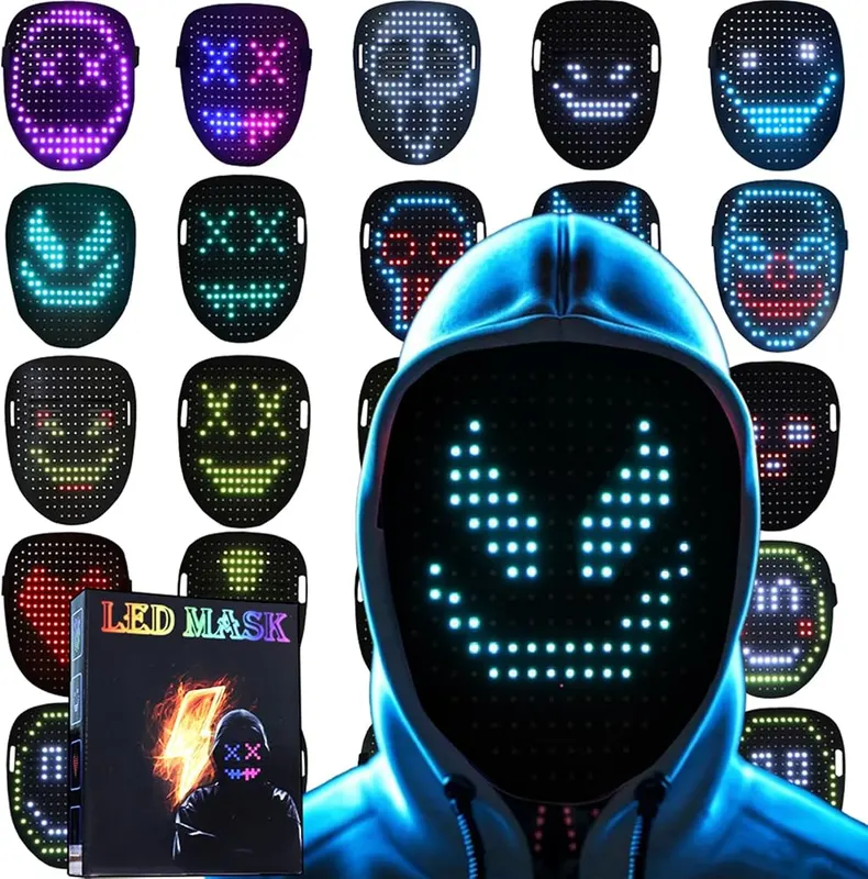JDBMAOYE LED Light Up Mask in 50 Patterns By Gesture Sensing