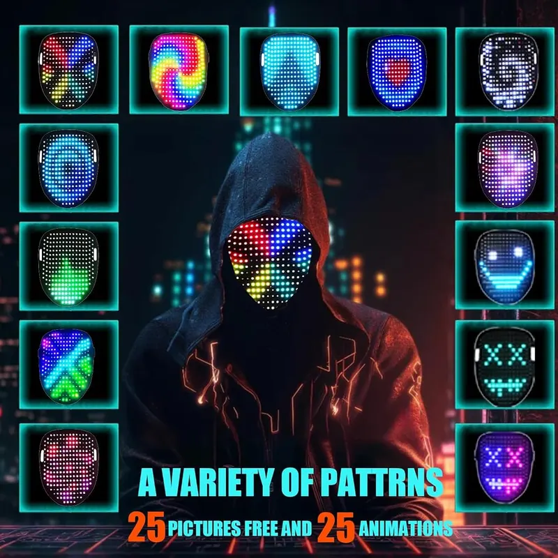 JDBMAOYE LED Light Up Mask – Wave-to-change gesture sensor