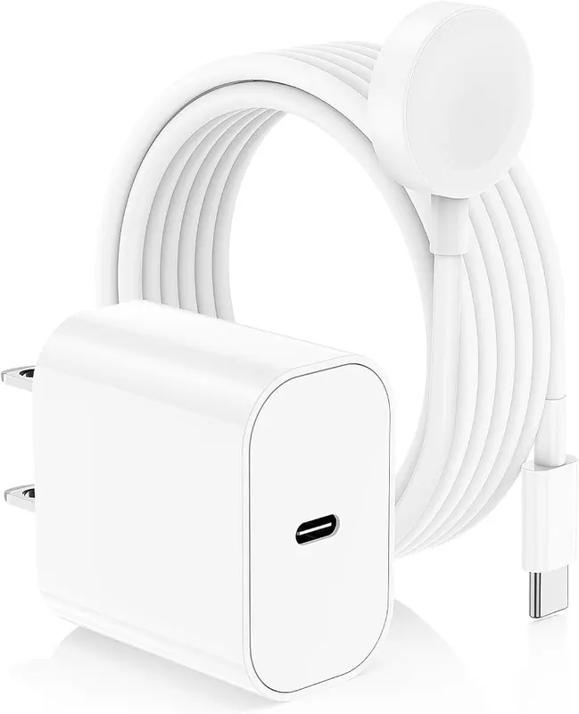 Jeenek Apple Watch Charger in White Block with iWatch Cable