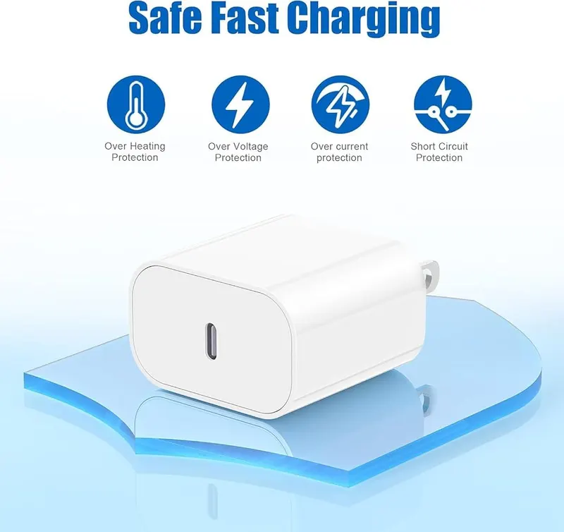 Jeenek iPhone 18 17 16 15 Fast – 20W USB-C charger block included
