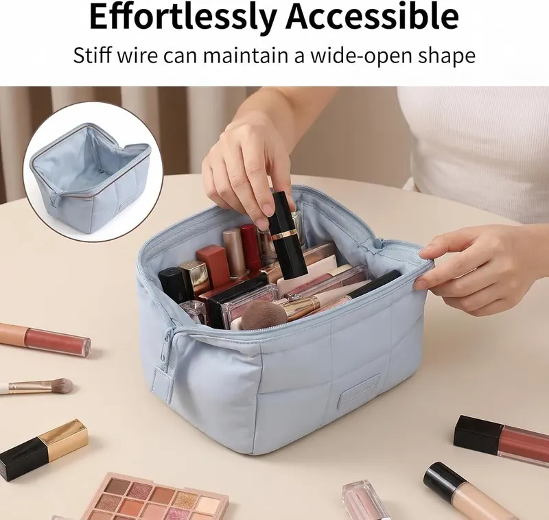 JekoLife Travel Makeup Bag – Wide open cosmetic bag design