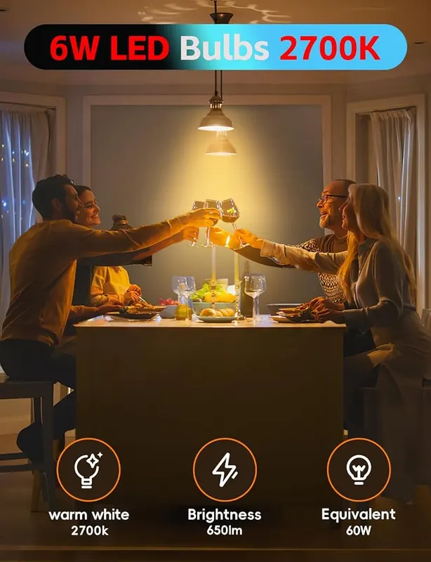 Jensense Edison Bulbs E26 LED Bulb 60 6watt-8 – Energy Saving