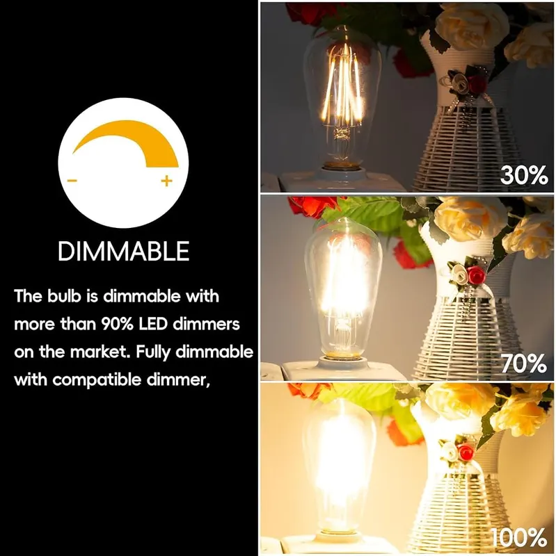 Jensense Edison Bulbs E26 LED Bulb 60 watt-8 – Dimmable Light Bulbs