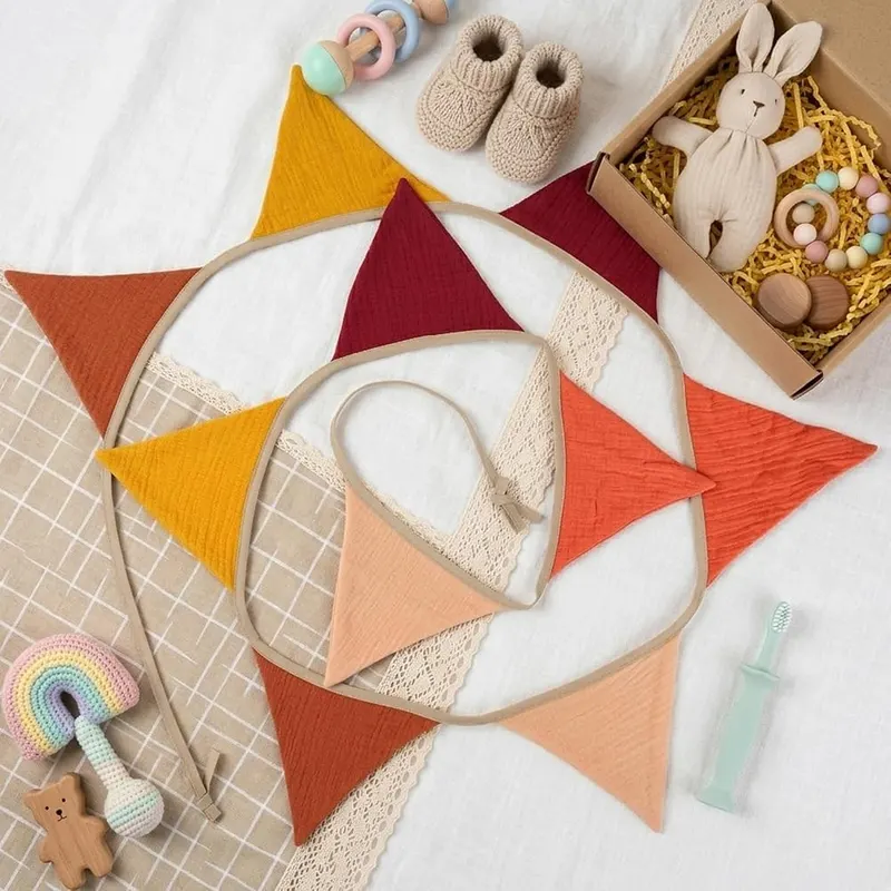 JIALITFUN Fabric Bunting Banner – Two-pack fabric bunting banners