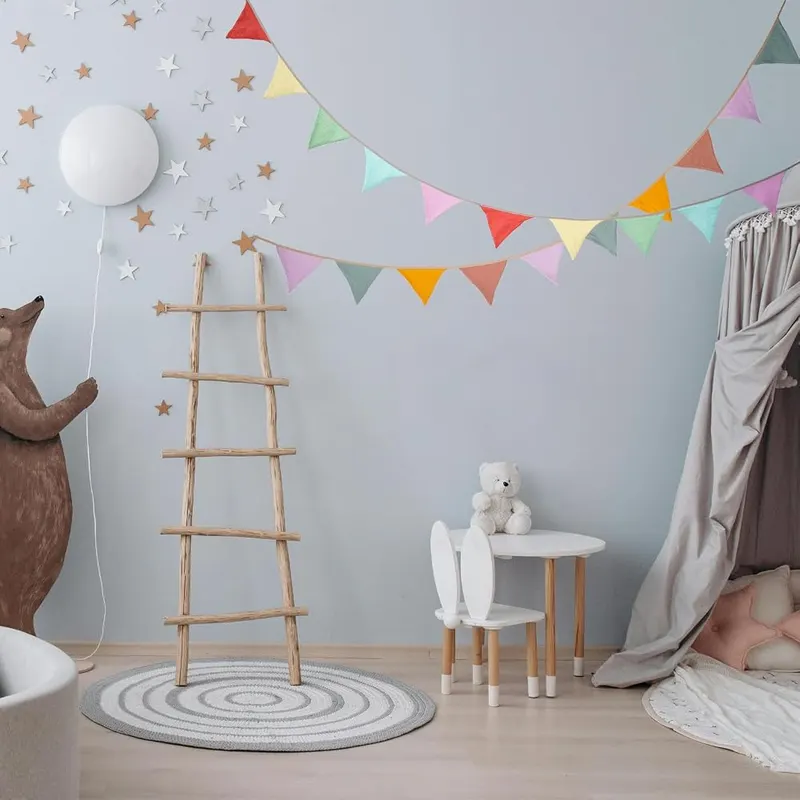 JIALITFUN Fabric Bunting Banner – Indoor and outdoor decoration