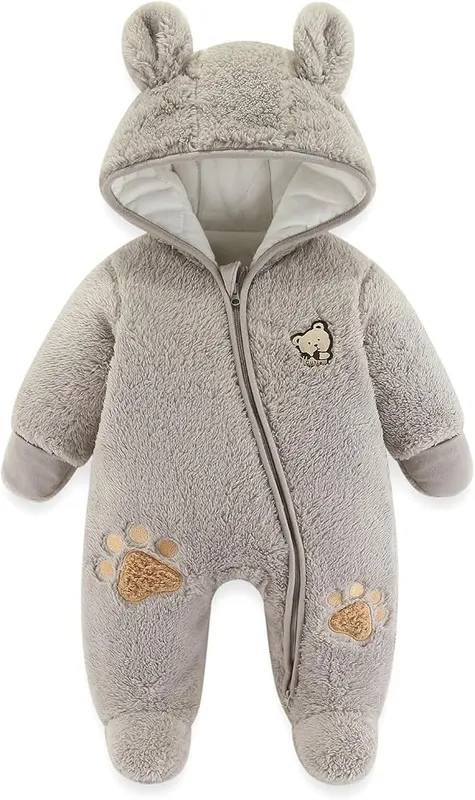 JiAmy Newborn Baby Snowsuit in Grey