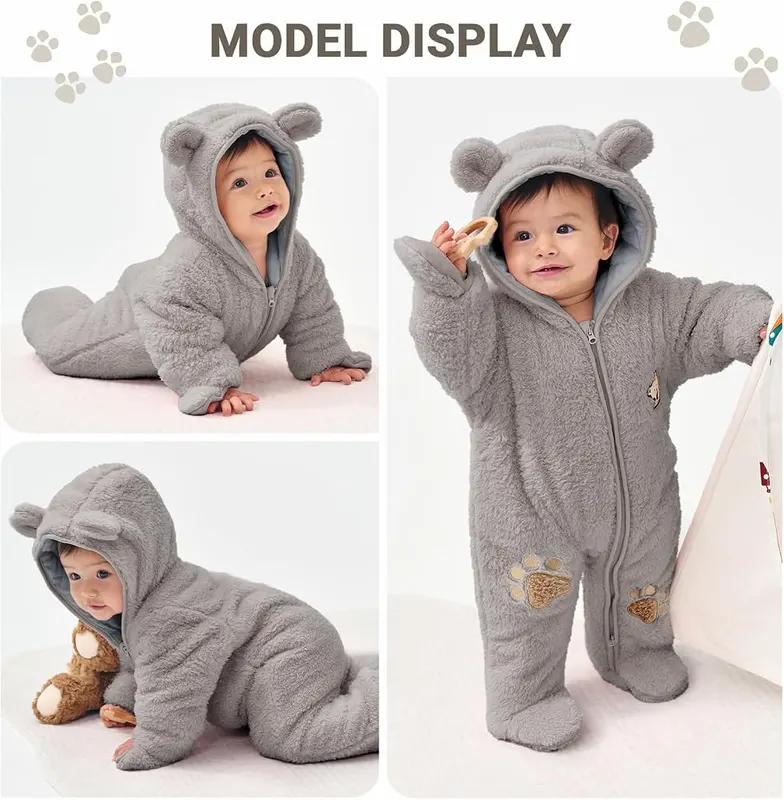 JiAmy Newborn Baby Snowsuit – Thick polyester filling