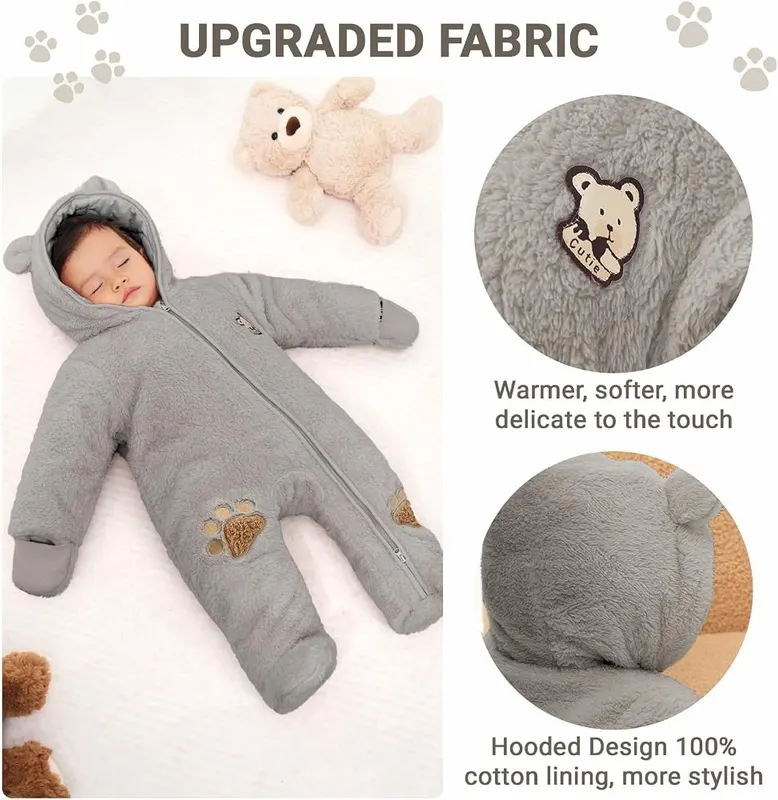 JiAmy Newborn Baby Snowsuit – Fully covered feet