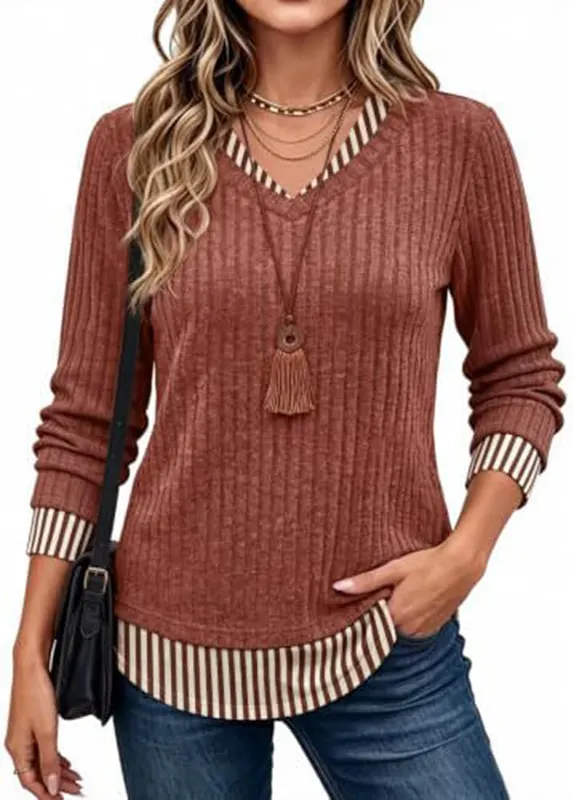 Jielayou Knit Sweater A04-coffee Medium in A04-coffee