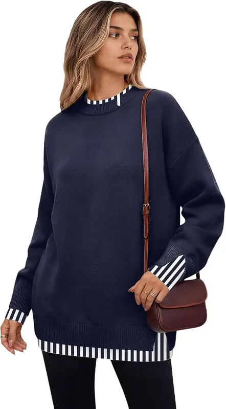 Jielayou Layered Sweaters A04-royal Blue – Saturday Morning Coffee And A Errand Run