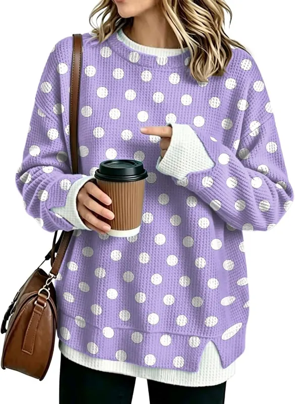 Jielayou Layered Sweatshirt A05-purple Large in A05-purple