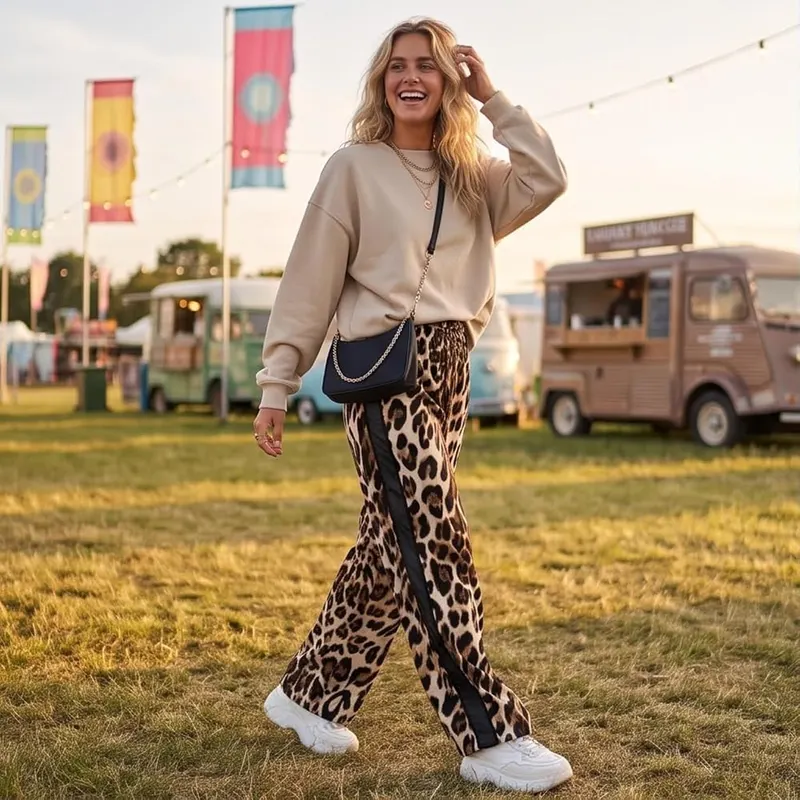 Jielayou Tall Leopard Pants A08-coffee – product photo 2 of 6