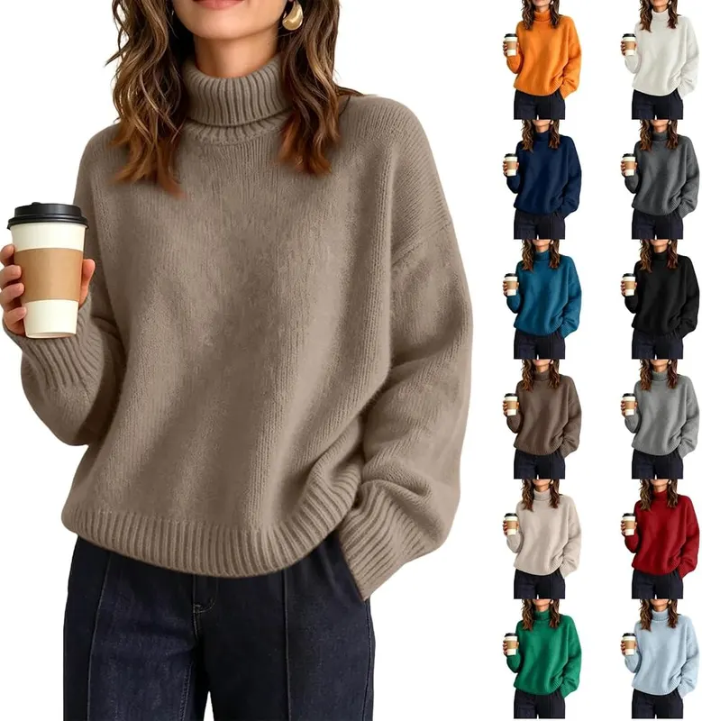 Jielayou Turtleneck Sweaters A01-camel in A01-camel