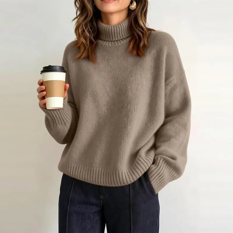 Jielayou Turtleneck Sweaters A01-camel – Library Study Session