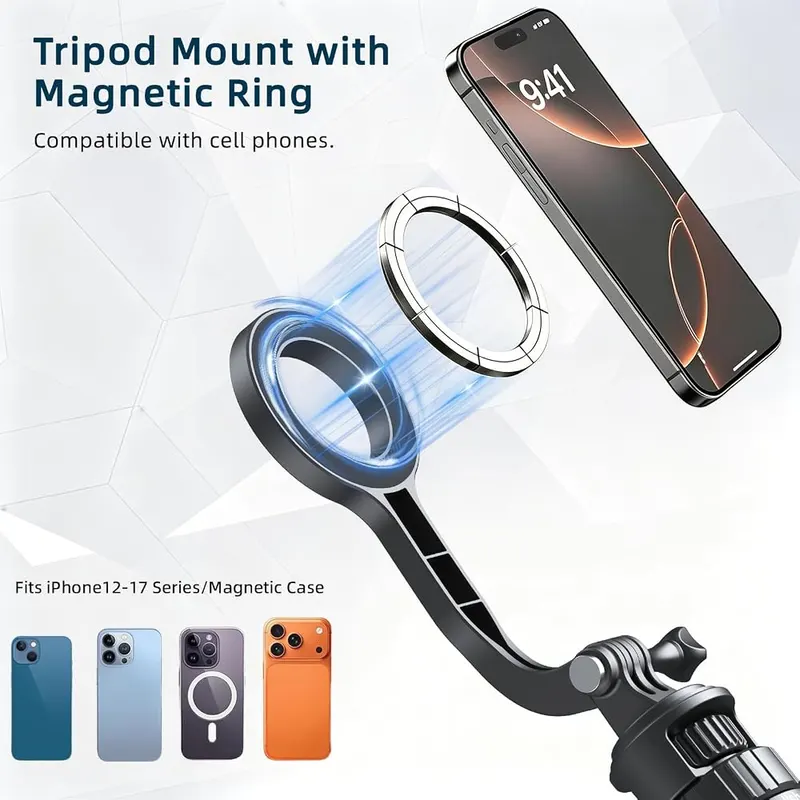 Jishane Magnetic Auto-Open Selfie Stick Tripod – Folds down to thirty-three centimeters
