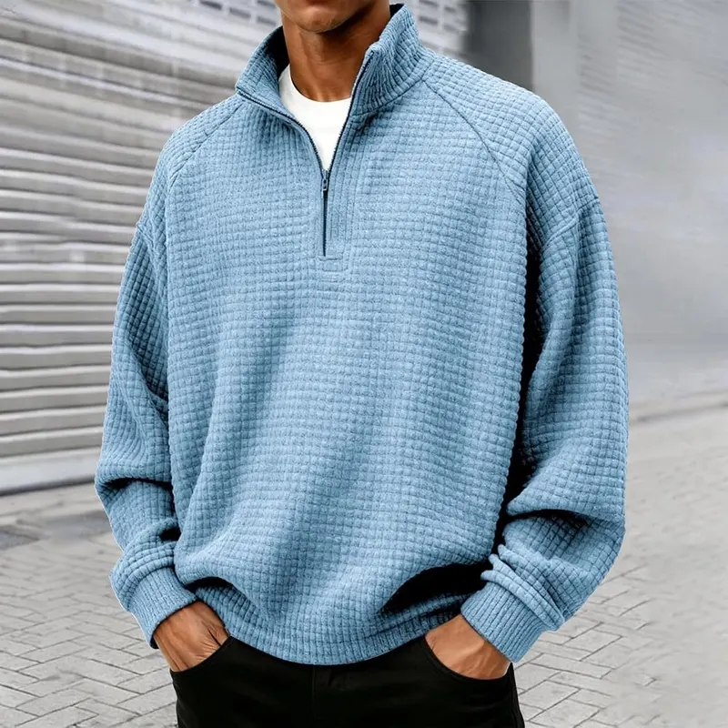 JiXiang Mens Pullover Quarter Zip Lightweight Sweatshirt – Versatile quarter zip closure