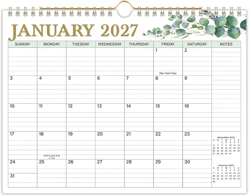 JKFOI 2027 Olive Branch Wall Calendar in CA-04