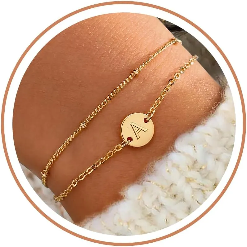 JNZSSWHJJH Bracelets Women Initial Bracelet Letter in A.