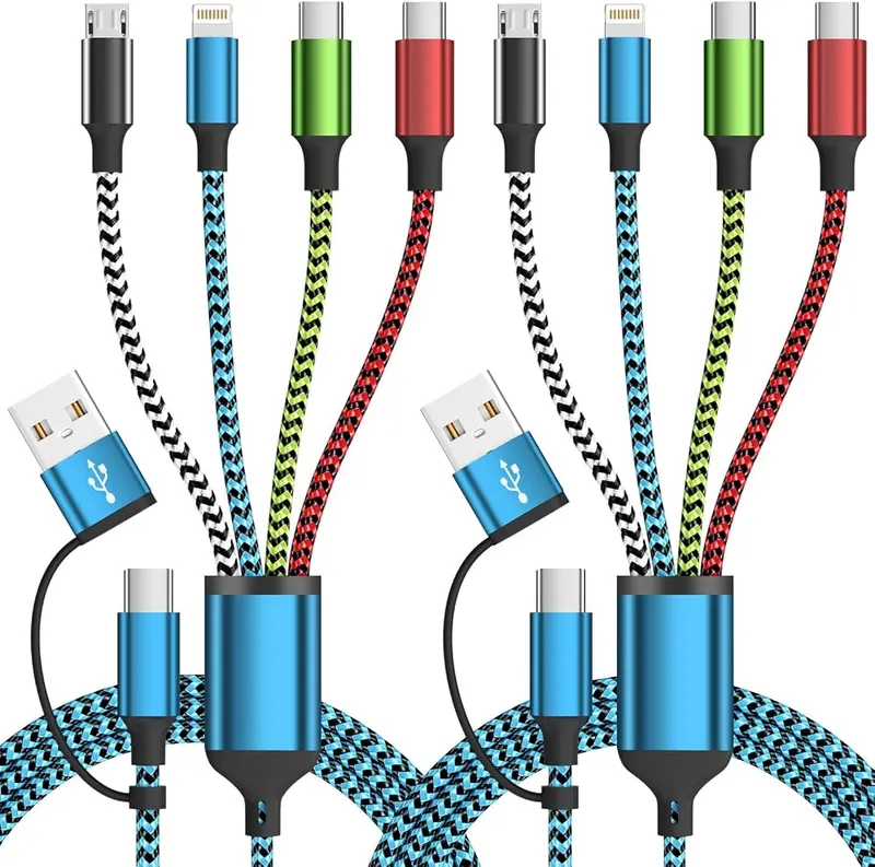 Jogrytece 4 in 2 Multi Charging Cable Green&Red&Blue&White in Green&Red&Blue&White