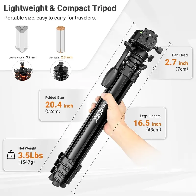 JOILCAN 66″ Travel Tripod – Ultra-Compact & Travel Tripod