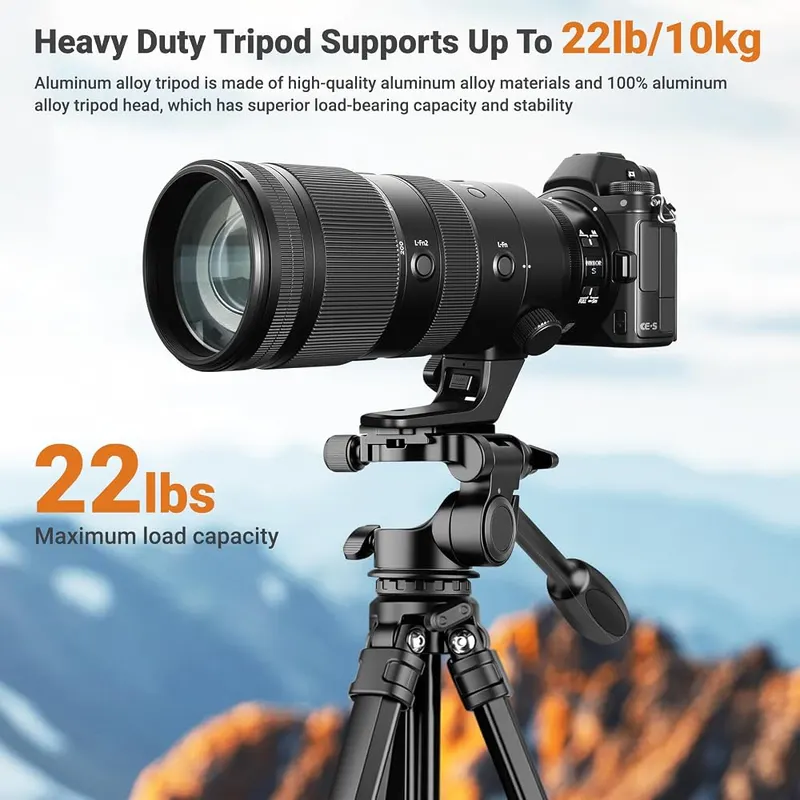 JOILCAN 66″ Travel Tripod – Versatile Shooting Angles