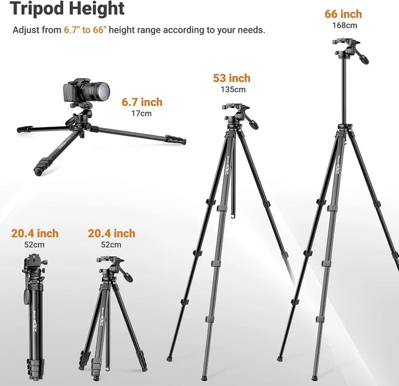 JOILCAN 66″ Travel Tripod – product photo 8 of 8