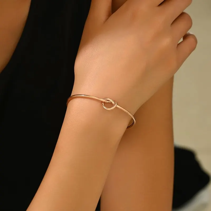 JotCa 18K Rose Gold Plated Bangle Bracelets – Premium Material